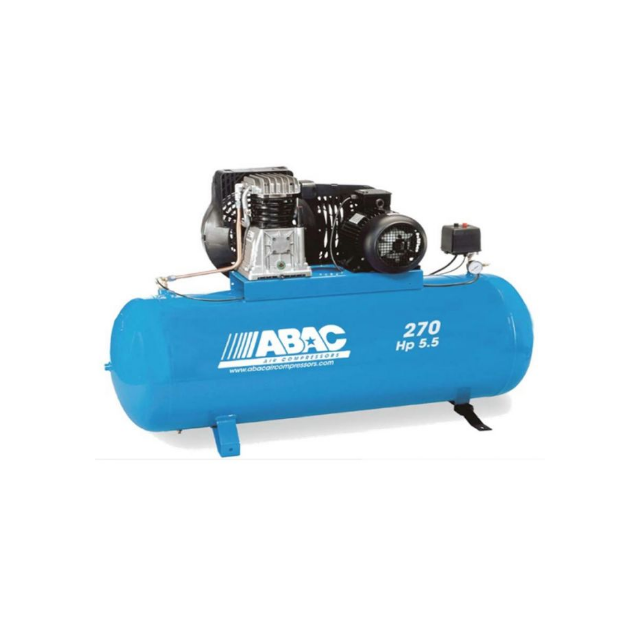 Compresseur bi cylindre bi-étagés à courroie-270L/39M2/5,5CV/4KW/11B/TRIPHASE 