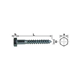50 Tire-fonds Acier Zingué – 10x100 Mm – Clé 17 – SWG – NEUF