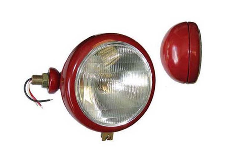 Phare Tracteur Gauche APSMOTIV - Ampoules 12V - Compatible Massey Ferguson 35/65, David Brown, Case/IH - Couleur Rouge