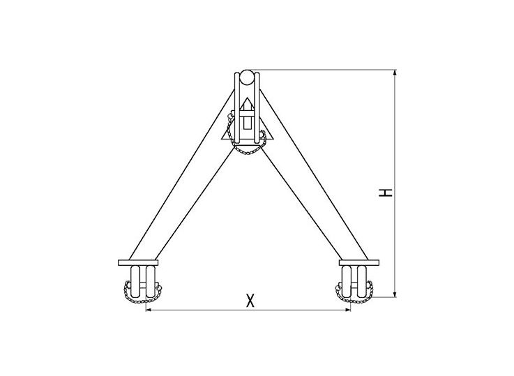 Triangle coté tracteur d'attelage automatique catégorie III