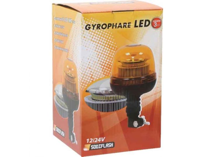 Gyrophare LED 12/24V Double Flash 20W - 45 LEDs SMD, Cabochon Incassable IP65, Homologué R65-R10